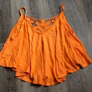 NWT orange crochet back crop top